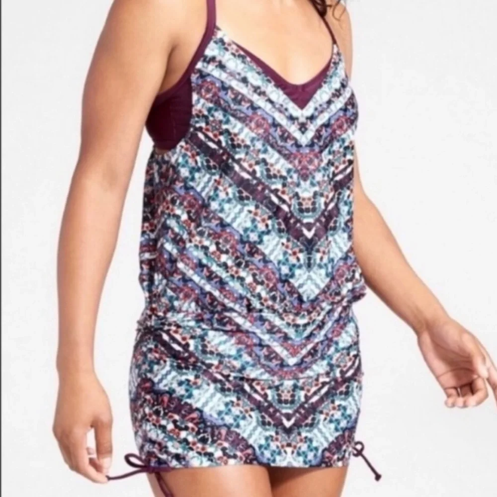 Athleta Swim Athleta Marrakesh Side Scrunch Tankini Top